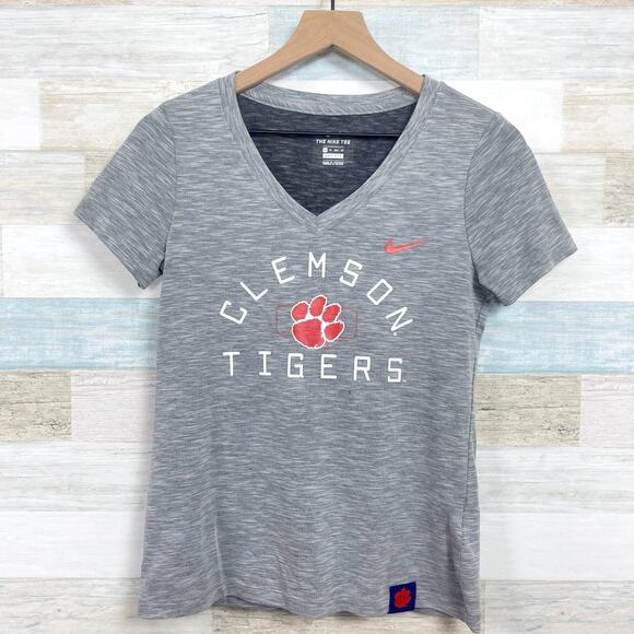Clemson Tigers The Nike Tee Gray Graphic Logo Football University Womens XS - Picture 1 of 7